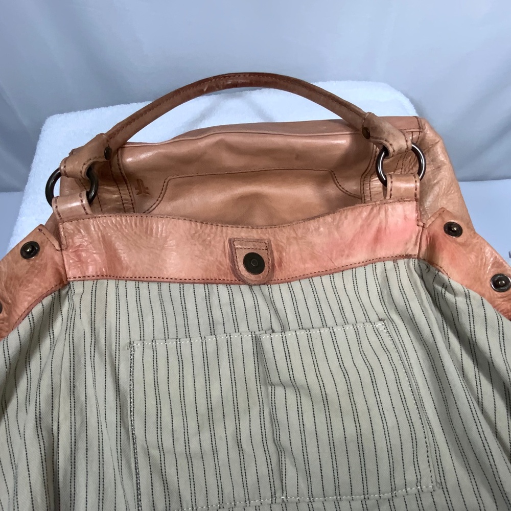Frye Melissa Leather Beige/Peach Shoulder Bag - Picture 5 of 16